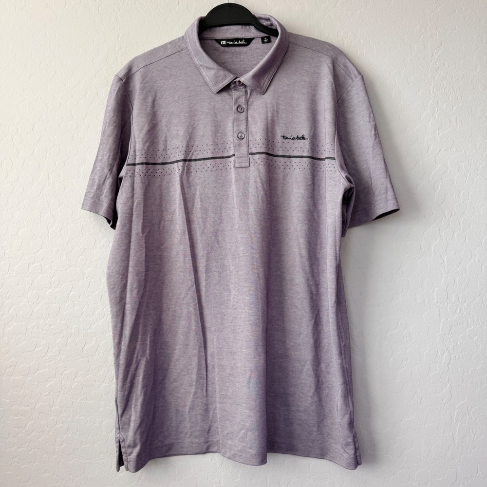 Travis Mathew Polo Shirt Mens XL Purple Short Sleeve Golf Casual